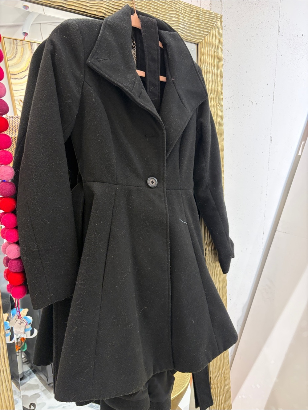 BB Dakota Black Fit-and-Flare Trench Coat